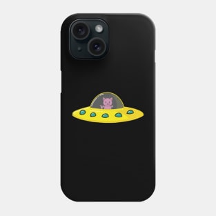 Cat UFO Space Alien merch Phone Case