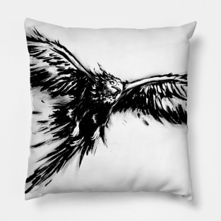 Phoenix, Mythical Firebird- Black Version Pillow