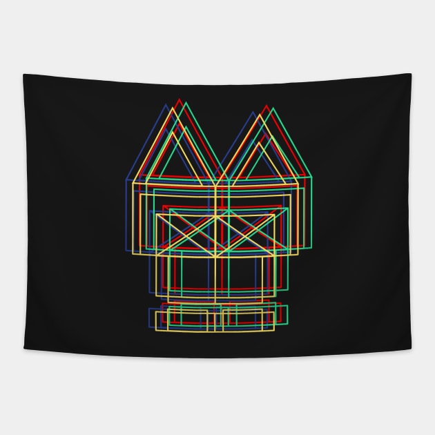 geometric cat Tapestry by jaml-12