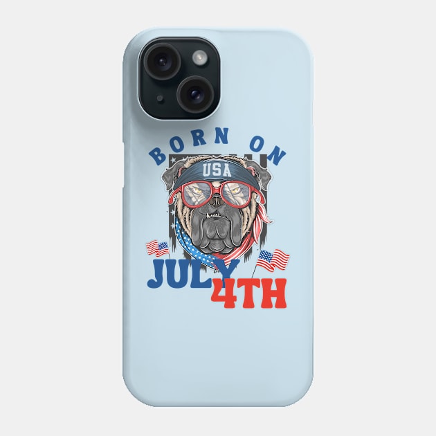 Born on the 4th of July Phone Case by FurryBallBunny