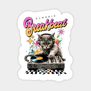 BREAKBEAT  - Cat Dj Checker Floor (black) Magnet