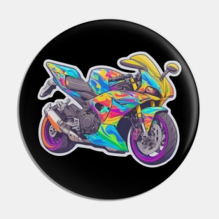 P-Ride Modern colorful motorcycle Pin