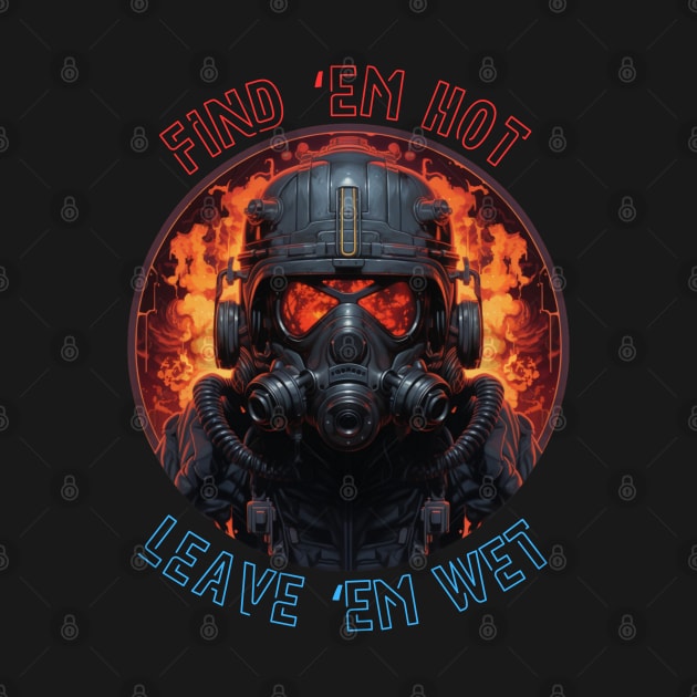 Futuristic Firefighter Birthday Funny Find Them Hot Leave Them Wet by Nightarcade