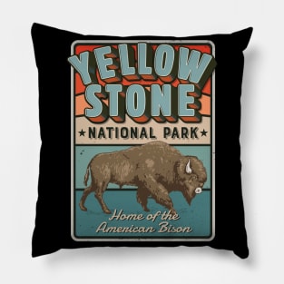 Yellowstone American Bison Vintage Pillow