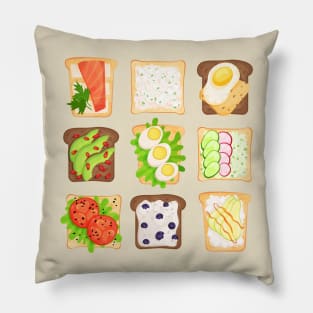 bread slices collection Pillow