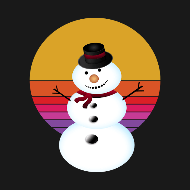 Funny retro Jeezy Snowman Funny retro Happy Snowman Winter by rabiidesigner