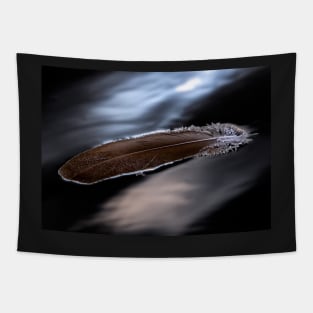 A Feather Floating on a Cold Lake Tapestry