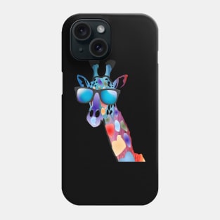 Rainbow Giraffe 1 with sunglasses Phone Case