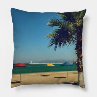 Beautiful photography of ocean waves and blue sky Pillow