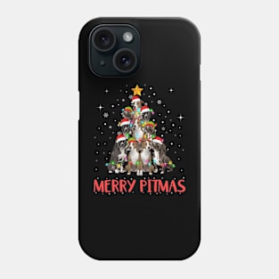 Merry Pitmas Pitbull Dog Ugly Christmas Tree Dogs Phone Case