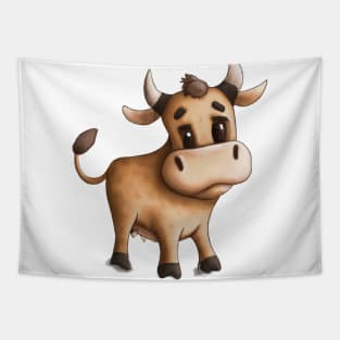 Cute Ox Drawing Tapestry