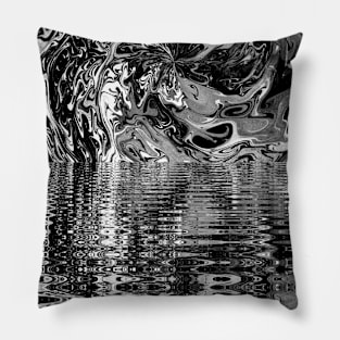 Black Marble Landscape Fantasy Pillow