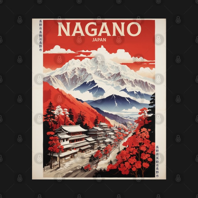 Nagano Japan Travel Vintage Tourism Poster by TravelersGems