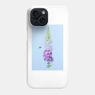 Foxglove and Bee (blue tint) Phone Case