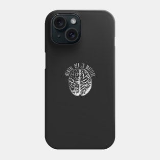 Mental health matters, white human brain Phone Case