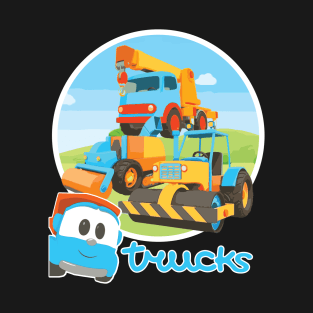 Construction Trucks vehicles for kids, with leo the inquisitive truck T-Shirt