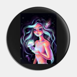 Mermaid and Glowing Medusa Pin