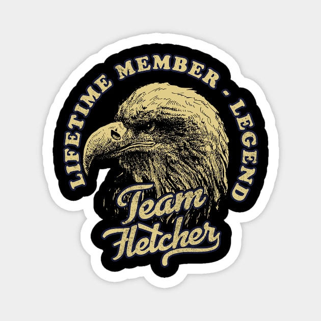 Fletcher Name - Lifetime Member Legend - Eagle Magnet by Stacy Peters Art