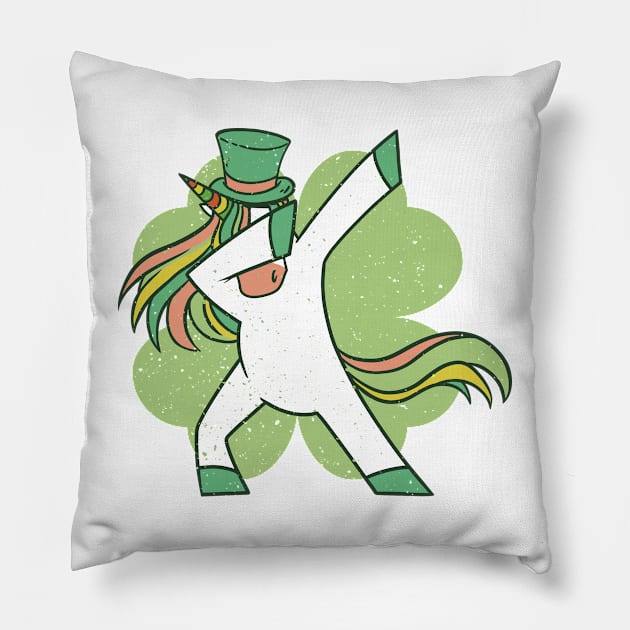 Dabbing unicorn St Patrick's Pillow by AntiAntiFlorian