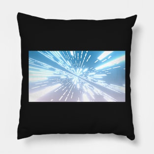 Blue neon lines and stripes Pillow