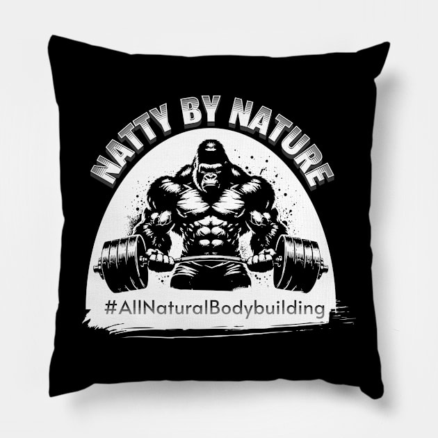 Natural Bodybuilding Vegan Sport Apparel Healthy Exercise Pillow by woormle