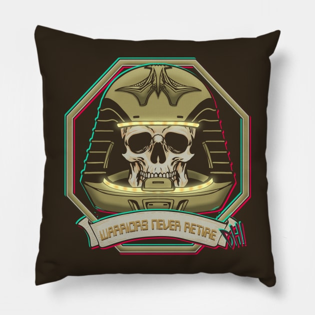 Warriors Never Retire v2 Pillow by Doc Multiverse Designs