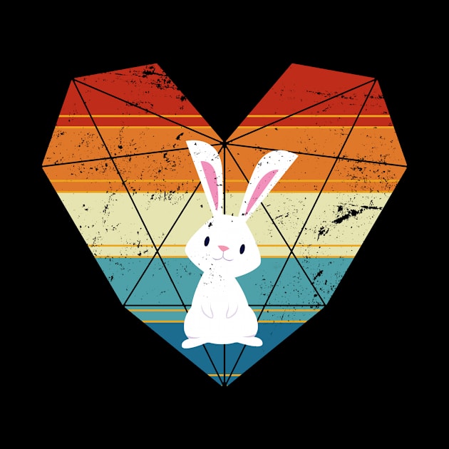 Bunny Love Retro Heart Rabbit by shirtsyoulike