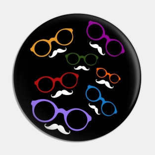 Ghosts With Hipster Glasses Pin