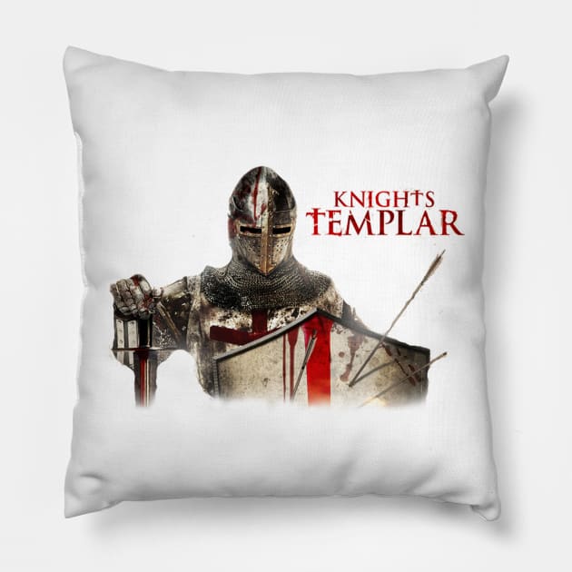 Freemasons Masonic York Rite Knight Templar in red and white Pillow by hclara23