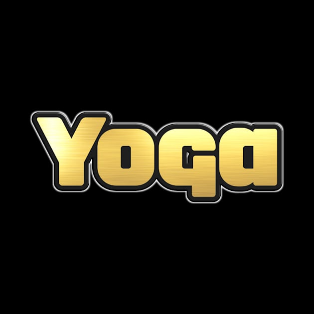 Shiny black and Gold YOGA word ver3 by Donperion