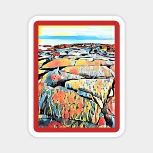 Cyber Beach Boulders Magnet