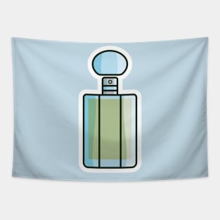 Perfume Glass Bottle Sticker vector illustration. Beauty and Fashion object icon concept. Blank cosmetic perfume bottle sticker vector design with shadow. Tapestry