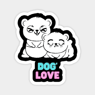 Love dog my family Magnet