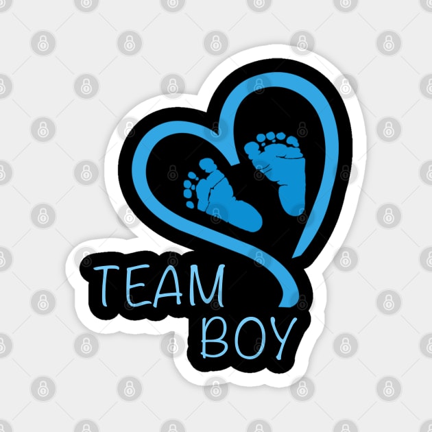 Team Boy Gender Blue Reveal Baby Shower Magnet by Saymen Design