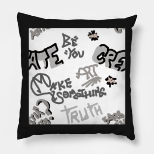 Maker Space All-Over Graffiti Pillow