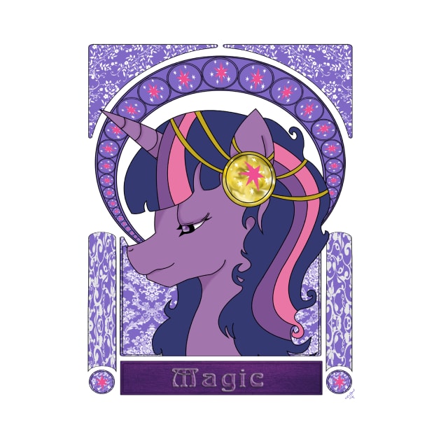 Magic- My Little Pony Art Nouveau by BlackTaintedHeart