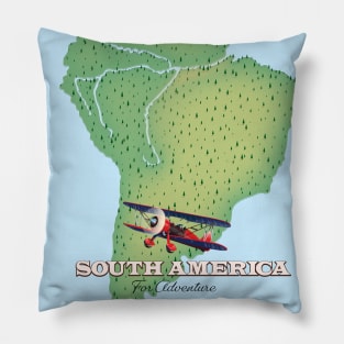 south american travel map Pillow