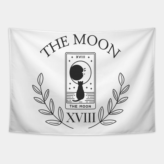 minimalistic the moon tarot Tapestry by grafitytees