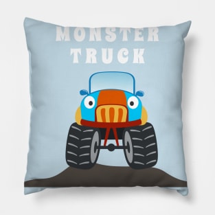 illustration of monster truck with cartoon style. Pillow