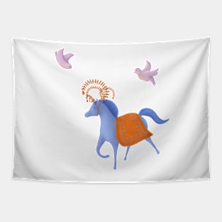 Circus horse and birds sticker pack Tapestry