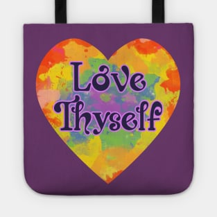 Love Thyself Tie Dye Heart Self Care Tote