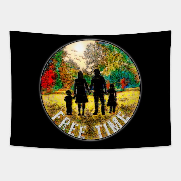 Hiking forest free time Tapestry by UMF - Fwo Faces Frog