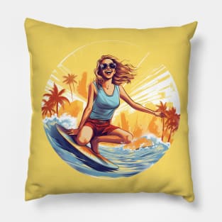 Summer Full Of Surfing - gifts for Surfers Pillow