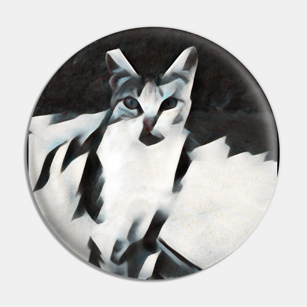 Abstract Black and White Cat Painting Abstract Colorful Design Pin