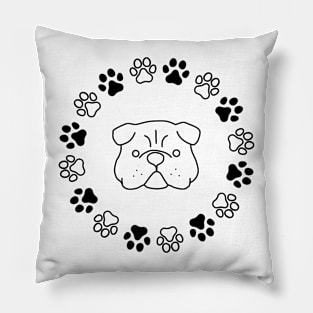 pug paw pattern Pillow