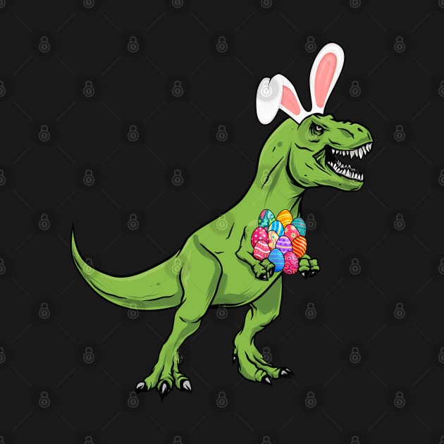 Easter Dinosaur Trex With Eggs T-Rex Bunny Ears Easter by Msafi