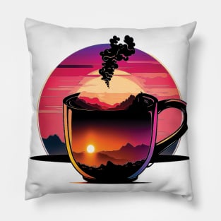 Cup of hot coffee in the morning Pillow