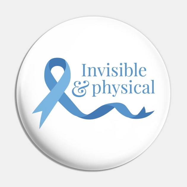 Invisible & Physical (Blue Ribbon) Pin by yourachingart