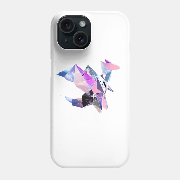 Vaporwave Origami Dragon Phone Case by ramonavirus