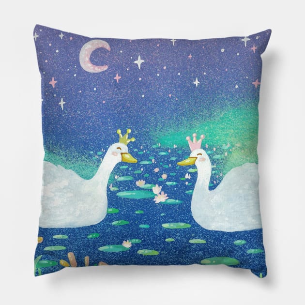 Swan lake Pillow by nyumori
